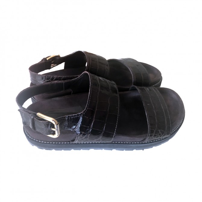 ERIKA CAVALLINI CROCO LEATHER LUXURY SANDALS