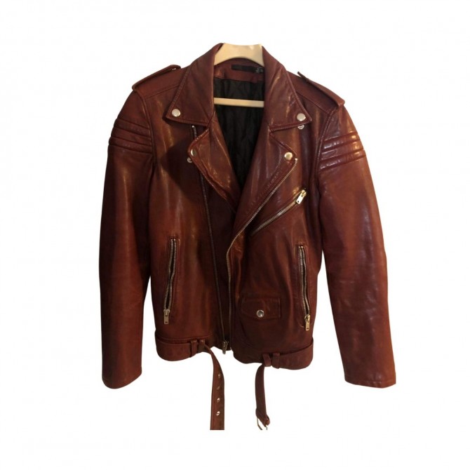 BLK DNM bordeaux leather jacket size M