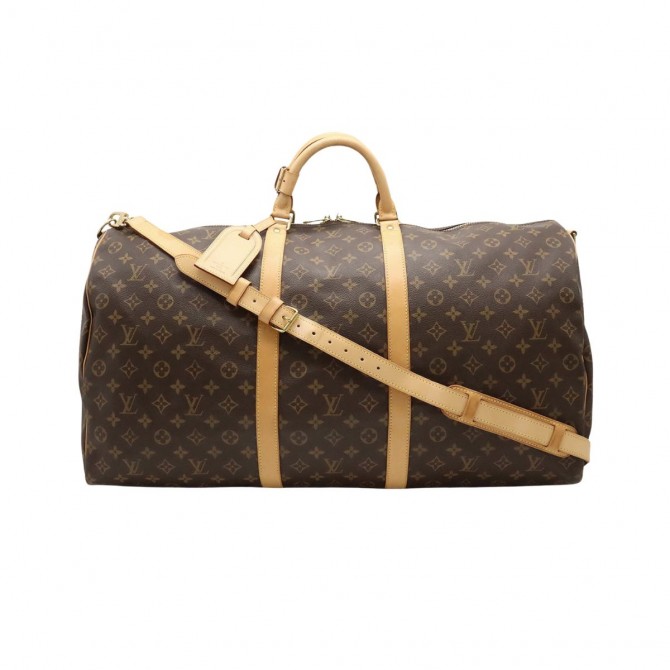 Louis Vuitton brown monogram Keepall Bandouliere 60 with shoulder strap