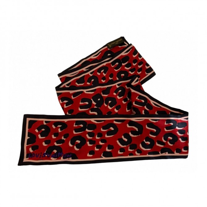 Louis Vuitton Stephen Sprouse Leopard Bandeau Black/Red Limited Edition Silk Scarf-brand new 