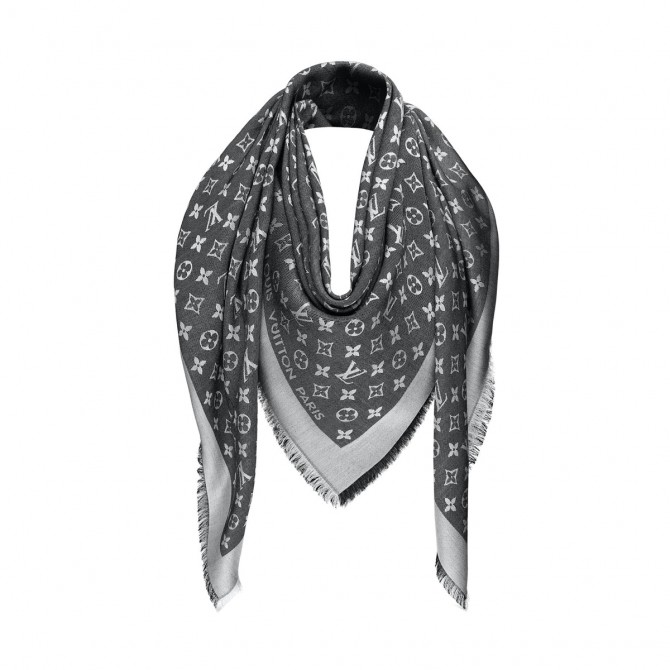 Louis Vuitton monogram denim silk shawl 