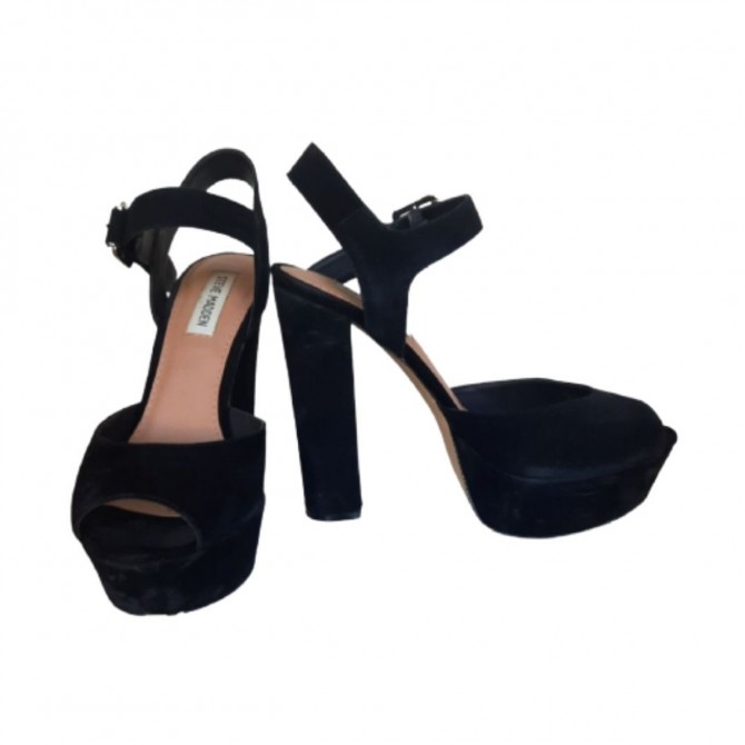 Steve Madden black suede heeled sandals size IT38.5-brand new 
