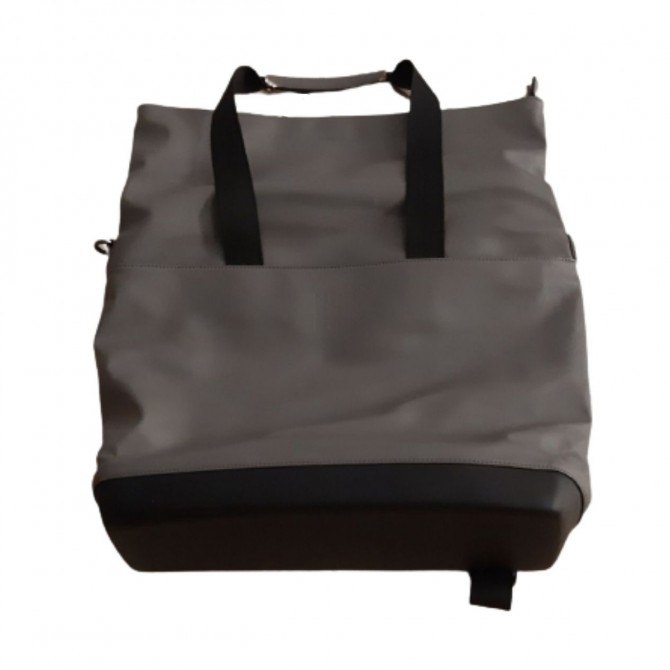 Moleskine grey leather backpack