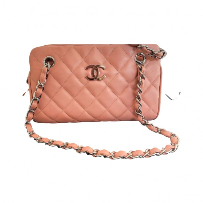 CHANEL salmon pink leather mini bag