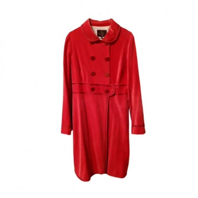 Red cotton and viscose vintage style coat size US8