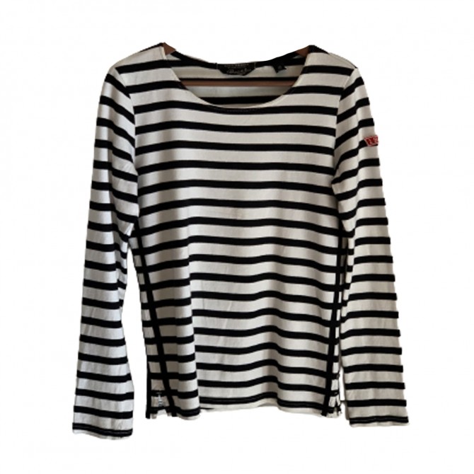 Scotch & Soda White Black stripped top size 1