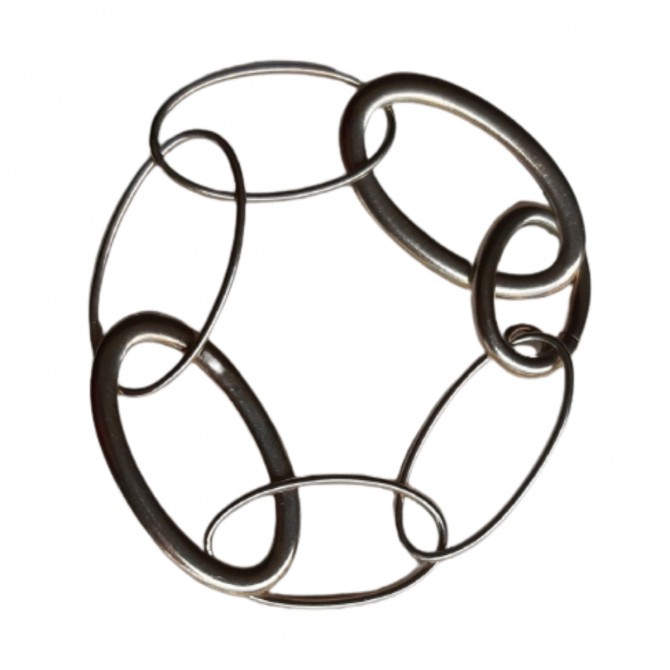Italian silver circle link chain bracelet