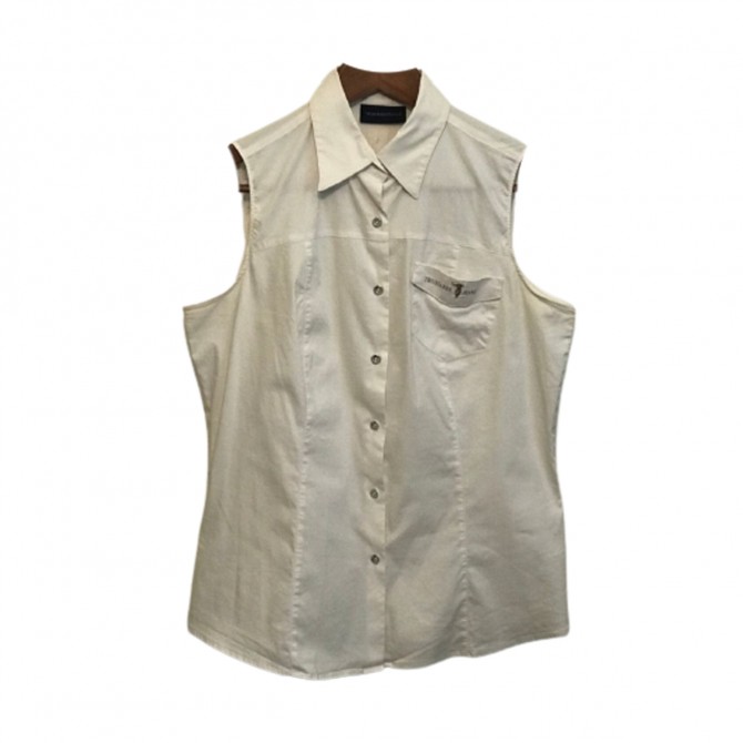Trussardi White Cotton Sleeveless Shirt size XL