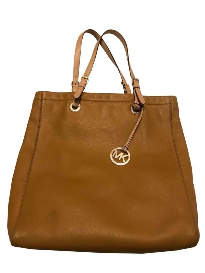 MICHAEL MICHAEL KORS CAMEL LEATHER TOTE 