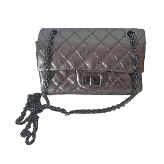 Chanel 2.55 Mini Flap Metallic Leather Shoulder Bag 