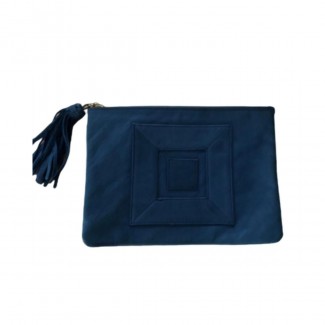 THEMIS Z handmade blue supple leather clutch