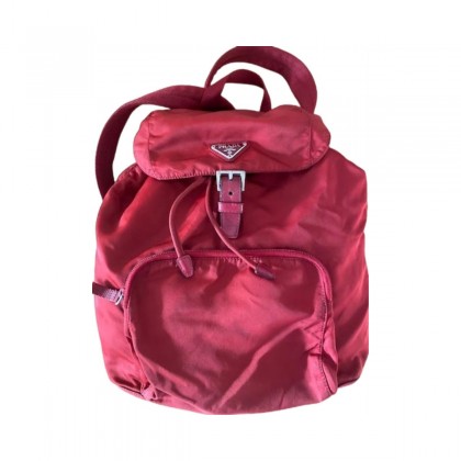 Prada tessuto nylon red backpack