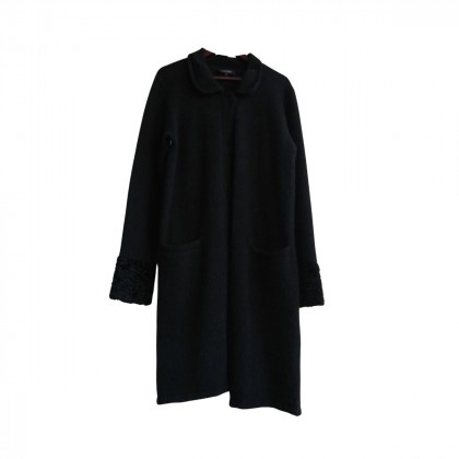 Max Mara black wool long cardigan size L
