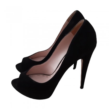 Miu Miu black suede heels size IT 41