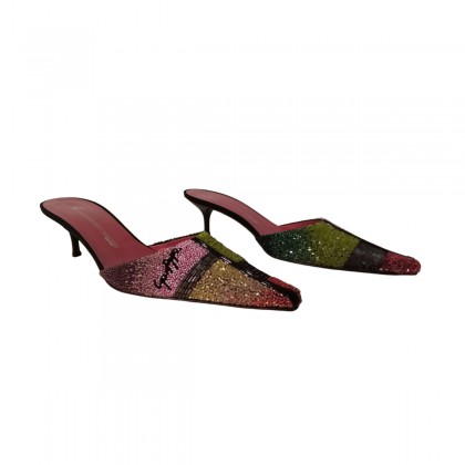 Giuseppe Zanotti multicolored beaded  pointed  leather mules size 38,5. Brand new