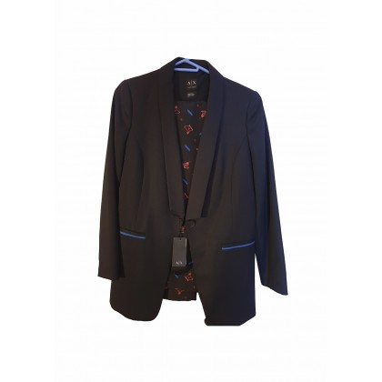 ARMANI EXCHANCE BLUE BLAZER WITH BLUE MULTICOLOR TROUSERS 