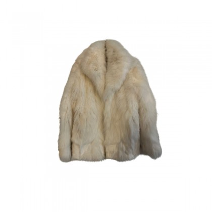 Al Krista white Fur Coat size IT 40