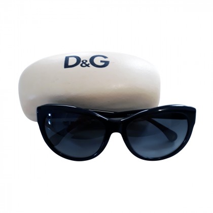 DOLCE & GABBANA BLACK EYE CAT LARGE FRAME SUNGLASSES