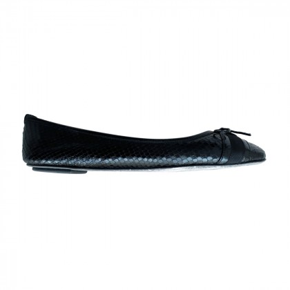Escada black snakeskin leather ballet flats size 41
