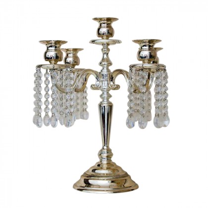 Wedgwood five light candlestick with crystals