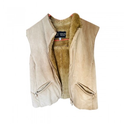 ARMANI JEANS  suede and faux fur vest size IT 42 BRAND NEW