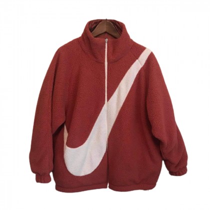 Nike Swoosh Reversible Sherpa Light Redwood White Jacket Size XS