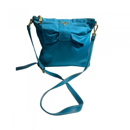 Prada tessuto turqoise shoulder/crossbody bag 