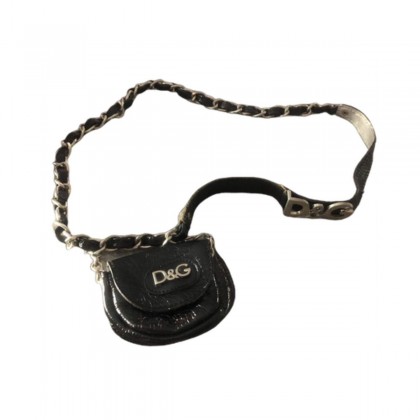 D&G black patent leather belt bag size S-M
