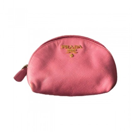 PRADA mini saffiano leather pink pochette 