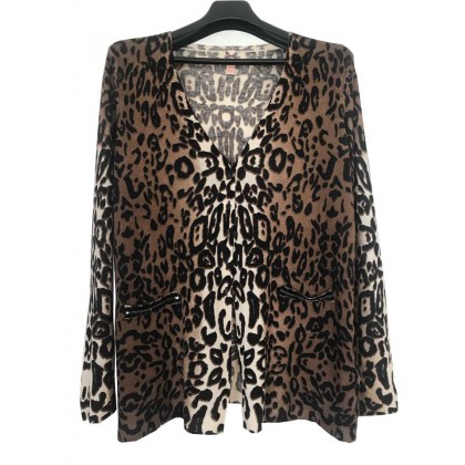 LAUREL leopard print cashmere knitwear size XXL