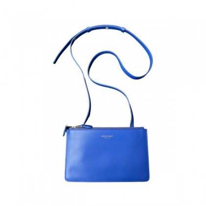 GIORGIO ARMANI blue leather mini crossbody bag NEW