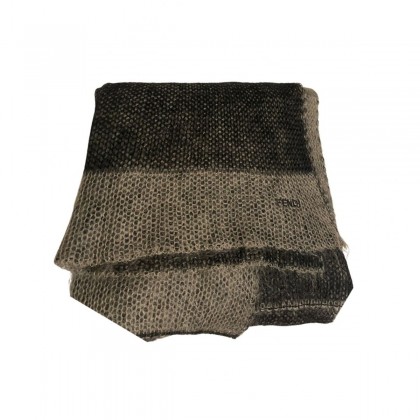 FENDI black and grey mohair long scarf 