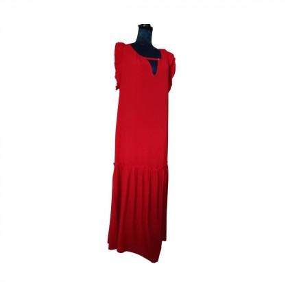Long red viscose dress size S-brand new