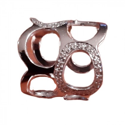 Ring in white  gold with diamonds adjustable size 