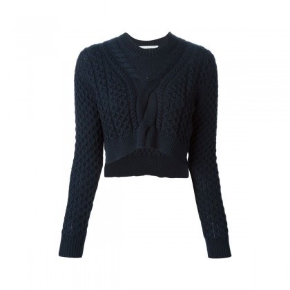 Thakoon Addition Navy Cable-knit sweater size M