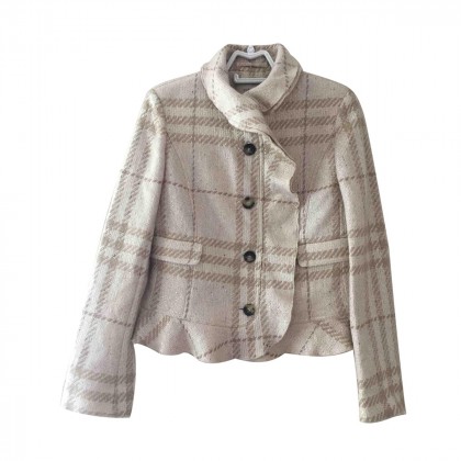BURBERRY beige wool jacket size UK8