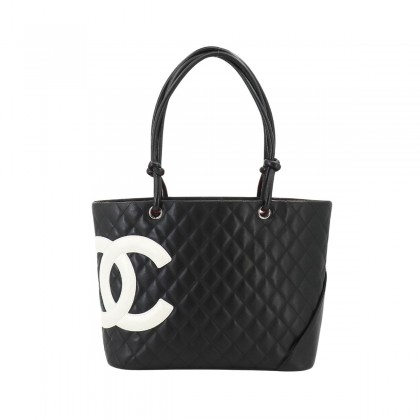 Chanel black leather Cambon bag