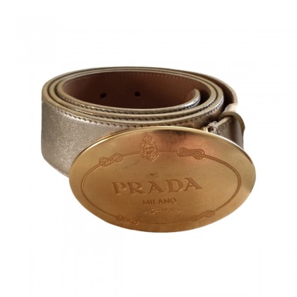 PRADA gold leather belt size 85