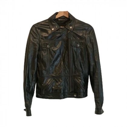 D&G black Leather Jacket size IT 40