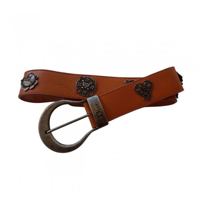 Dior camel leather belt size 90