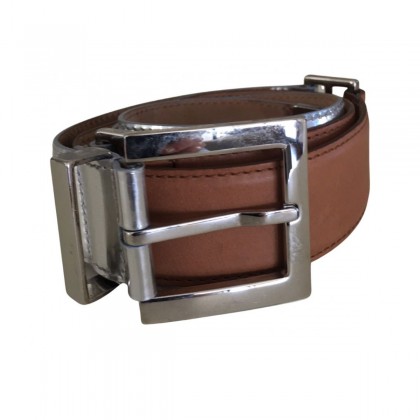 DOLCE & GABBANA camel and silver leather belt size 95