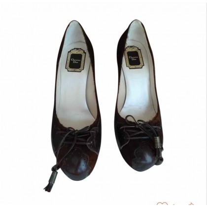 Dior pony hair calf skin and brown leather heels size 38,5 