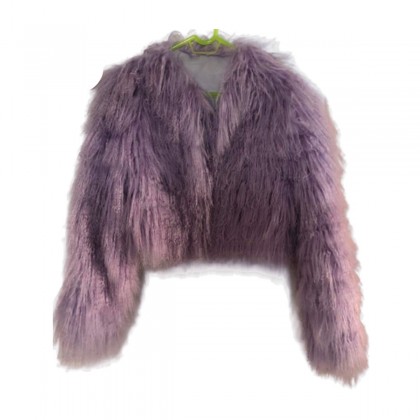 Purple Mongolian lamb fur short jacket size S\M
