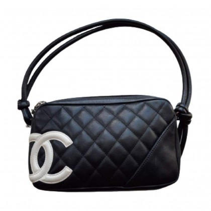 Chanel Cambon handbag with white logo 