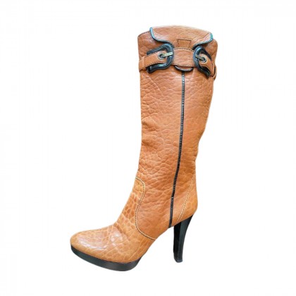 Fendi camel leather boots size IT 38.5