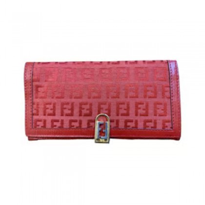 FENDI FF zucchino canvas and leather wallet 