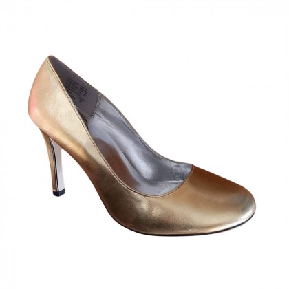 PATRICIA FIELD gold leather pumps size 38