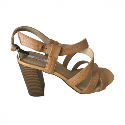 Geox respira camel leather heeled sandals size IT 37