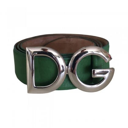 DOLCE & GABBANA green leather belt size 85