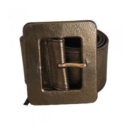 YSL bronze leather wide belt size 95
